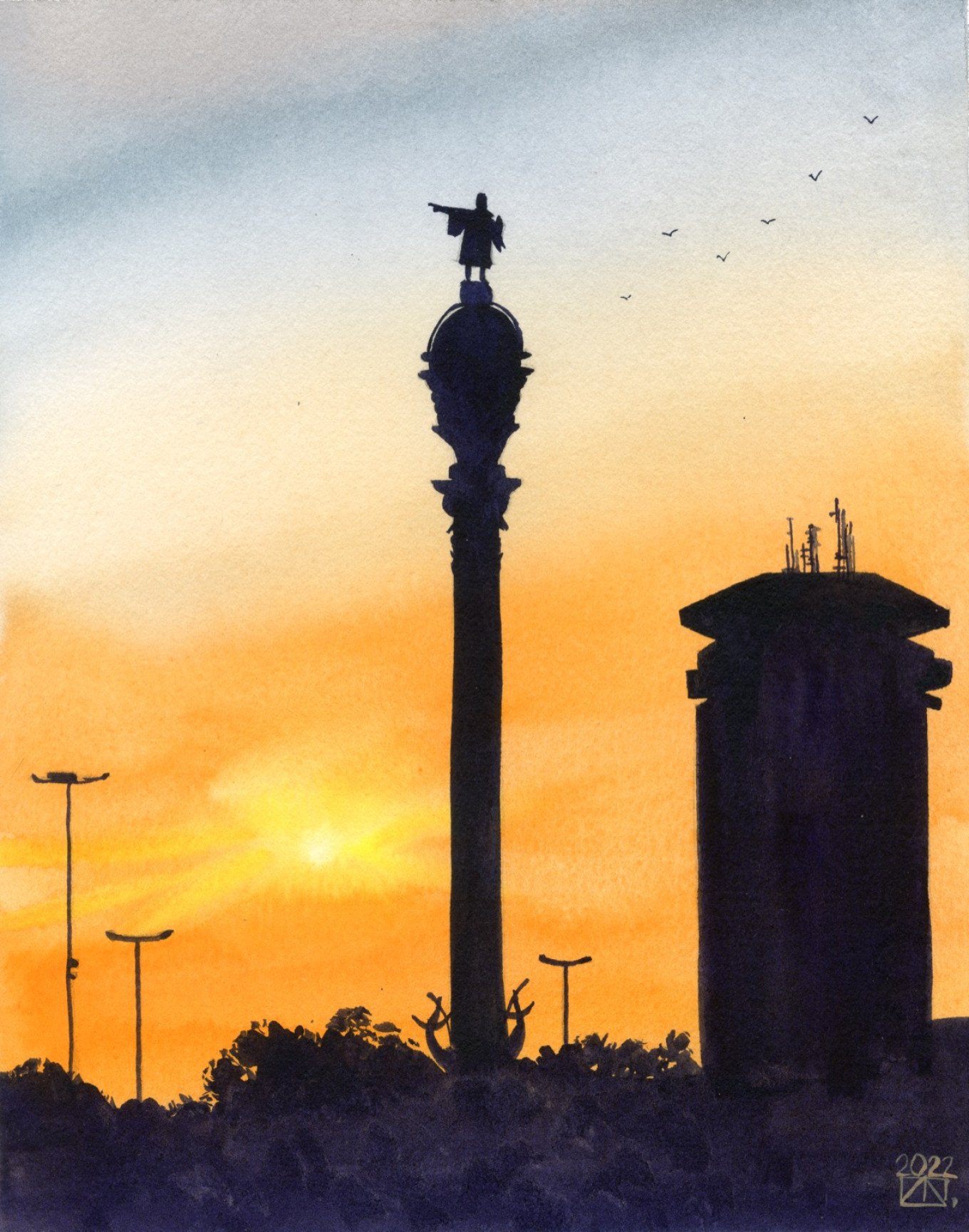 Barcelona en Acuarela