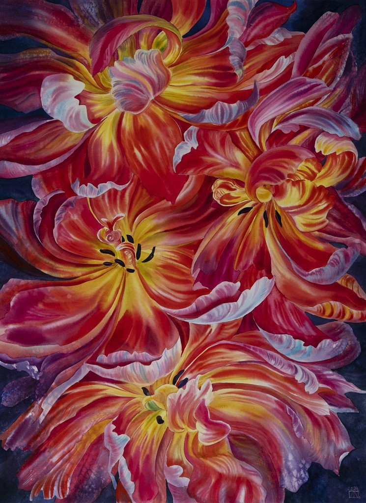 Ecos de Fuego Floral - Obra original de Anastasia Zueva