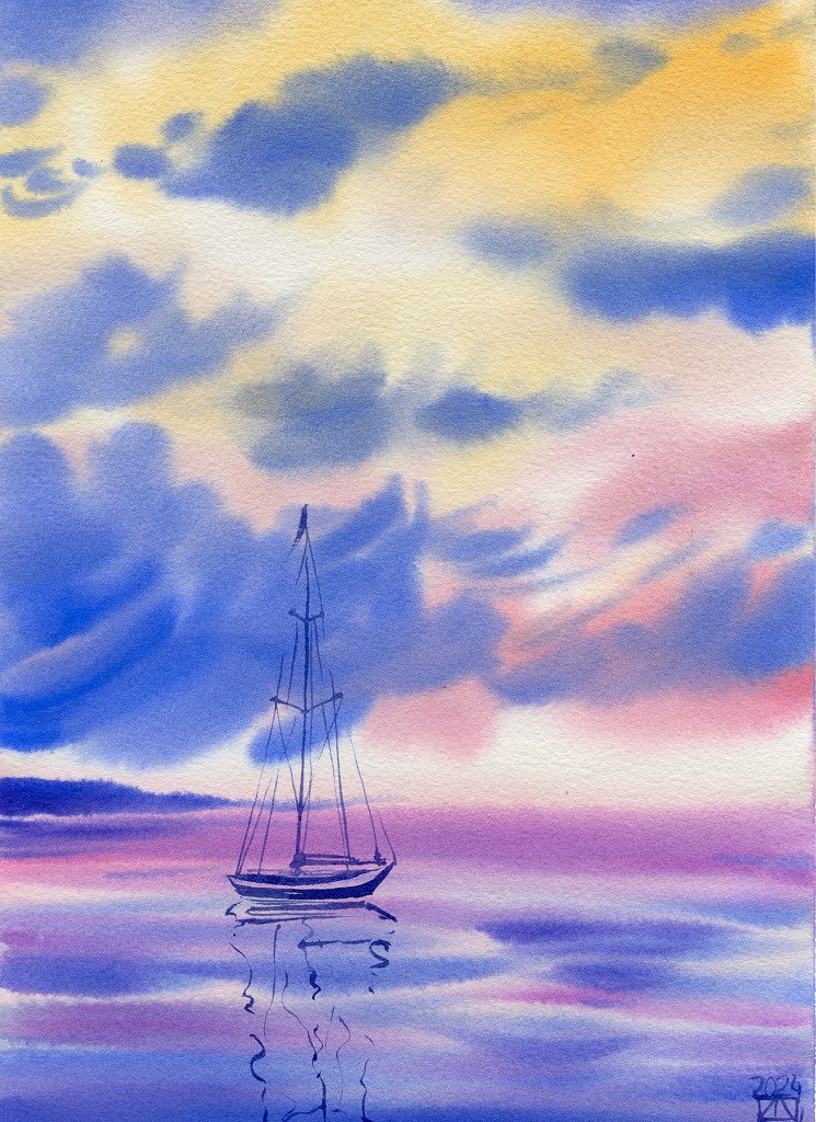 Purple Sunset Sailing