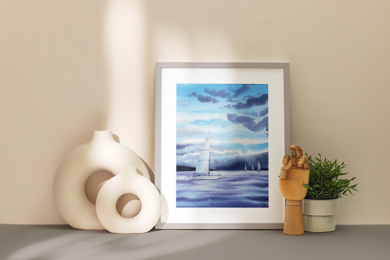 Winter Sunset Sailboats