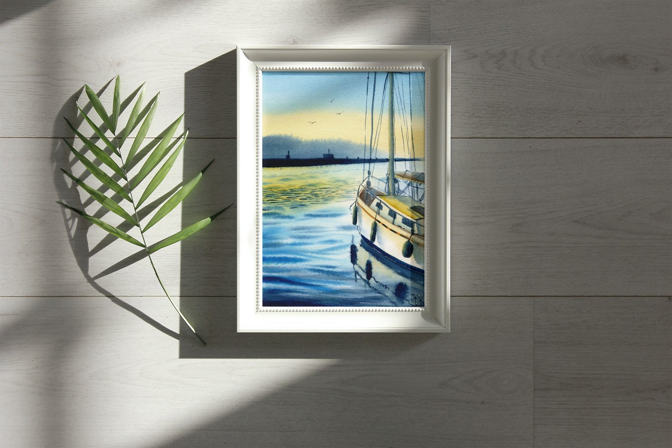 Sailboat Approaching Harbor